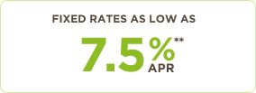 Fixed Rates as low as 7.5% APR**