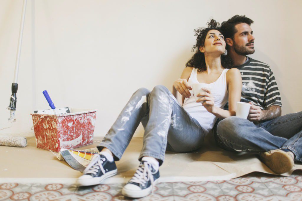 Couple working on home rennovation