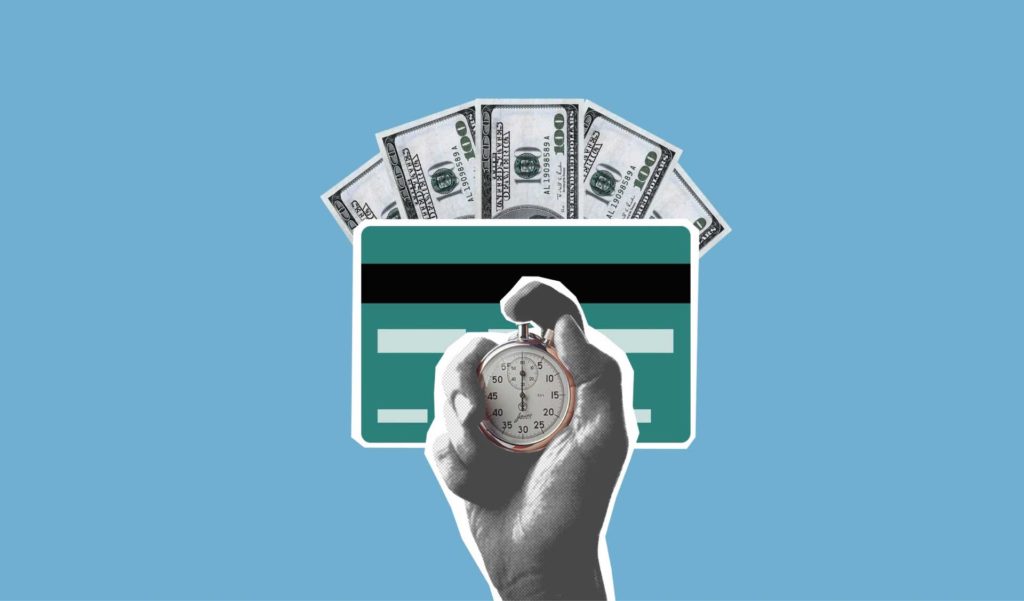 Prioritizing credit card debt, illustrated with a stop-watch