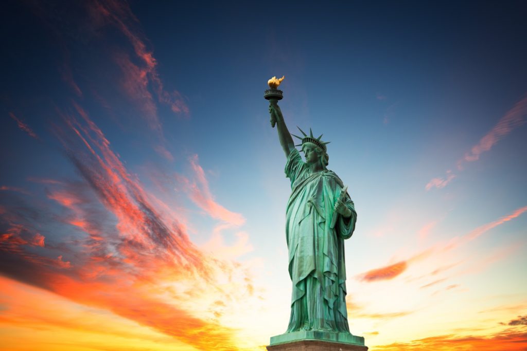 The Statue of Liberty representing the history of the battle against financial discrimination