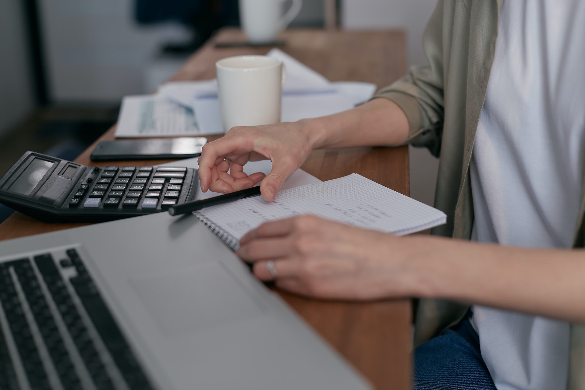 Budgeting at a desk