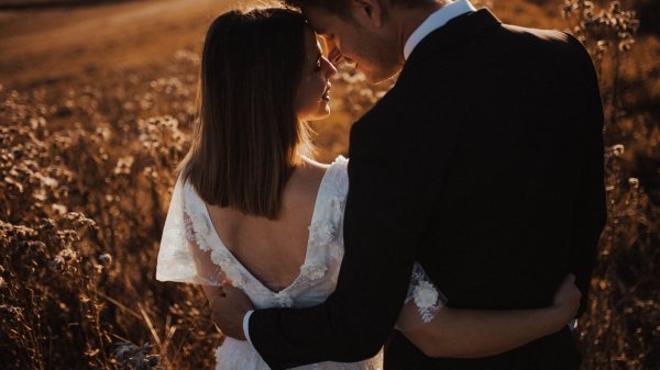 Couple facing each other